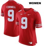 Women's NCAA Ohio State Buckeyes Jashon Cornell #9 College Stitched Authentic Nike Red Football Jersey QX20I50XM